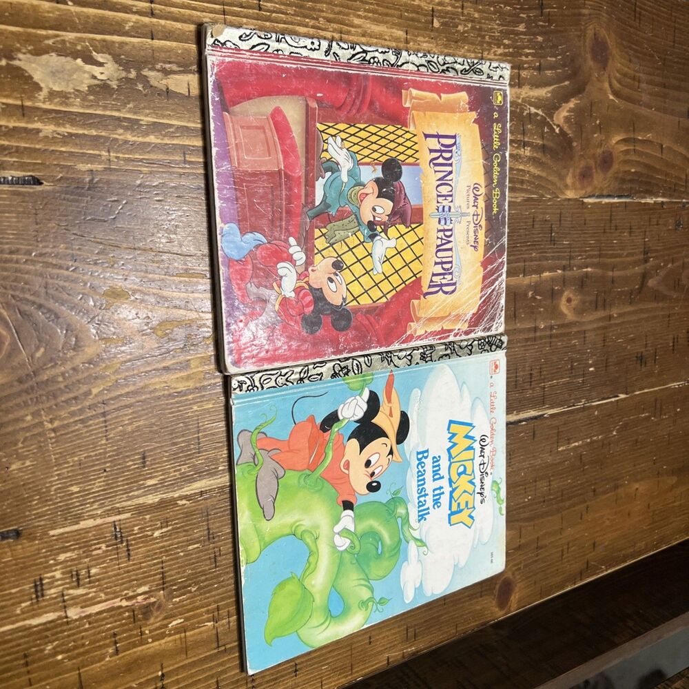 Walt Disney LITTLE GOLDEN BOOKS Mickey Mouse ( 2 Books) Vintage